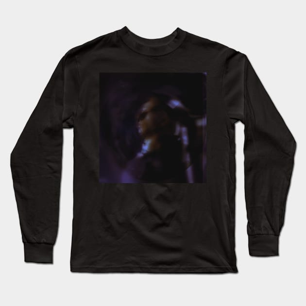 Portrait, digital collage and special processing. Man looking somewhere. He's strong. Dim, violet. Long Sleeve T-Shirt by 234TeeUser234